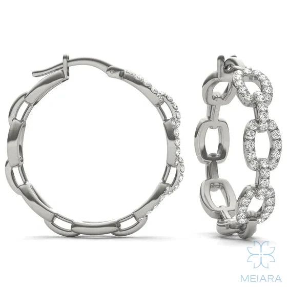Chain Link Glow Hoop Earrings - view 2