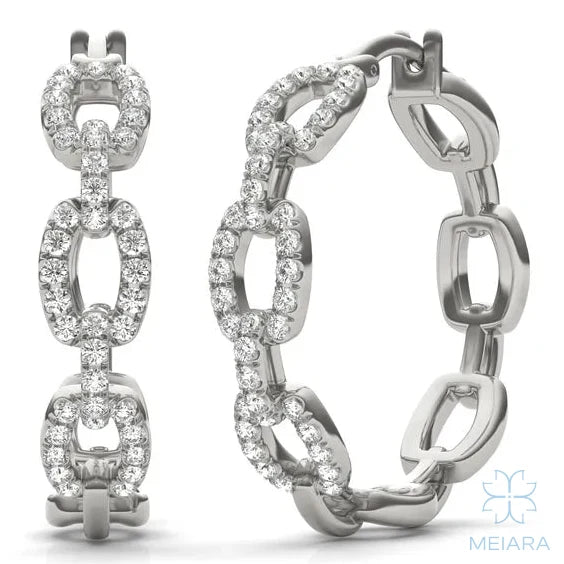 Chain Link Glow Hoop Earrings - view 3
