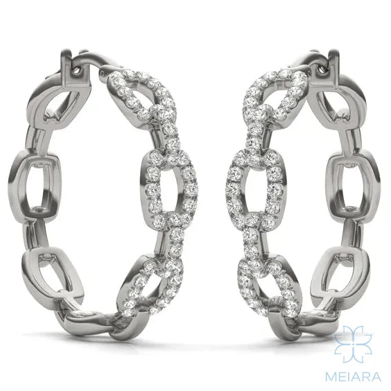 Chain Link Glow Hoop Earrings - view 4