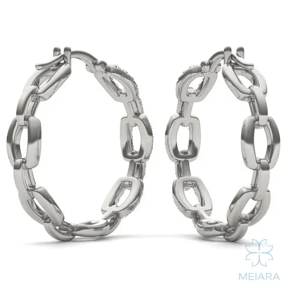 Chain Link Glow Hoop Earrings - view 5