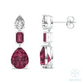 Solis Ruby Cascade Drop Earrings