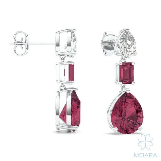 Solis Ruby Cascade Drop Earrings