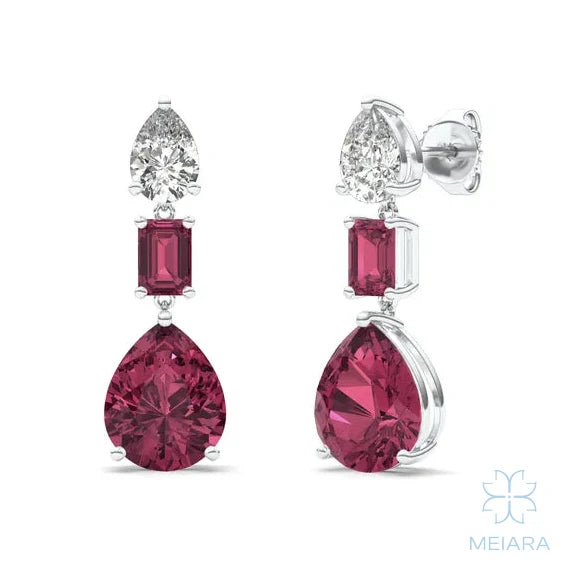 Solis Ruby Cascade Drop Earrings