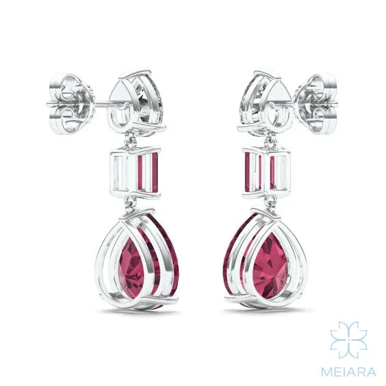 Solis Ruby Cascade Drop Earrings