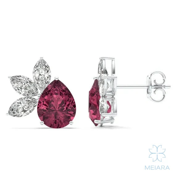 Solis Ruby Glow Stud Earrings
