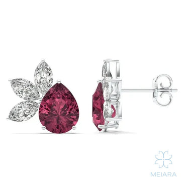 Solis Ruby Glow Stud Earrings