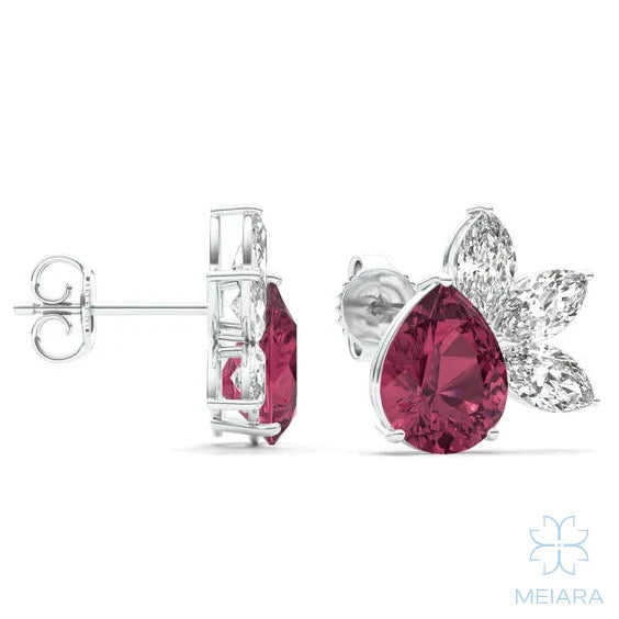 Solis Ruby Glow Stud Earrings