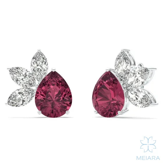 Solis Ruby Glow Stud Earrings