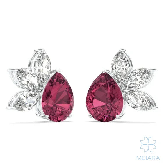 Solis Ruby Glow Stud Earrings