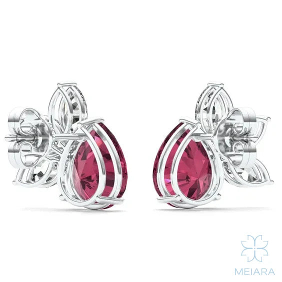 Solis Ruby Glow Stud Earrings