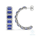 Iris Sapphire Halo Hoop Earrings