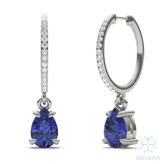 Solis Sapphire Huggie Drop Earrings