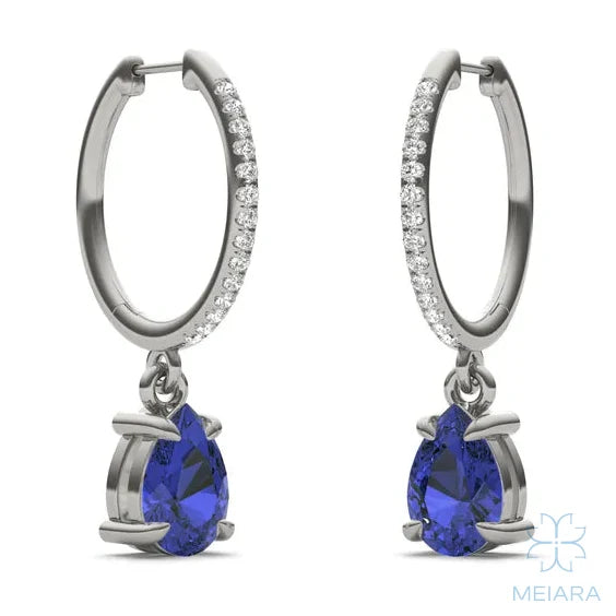 Solis Sapphire Huggie Drop Earrings