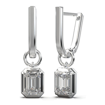 Aria Drop and Emerald Cut Hoop Earrings