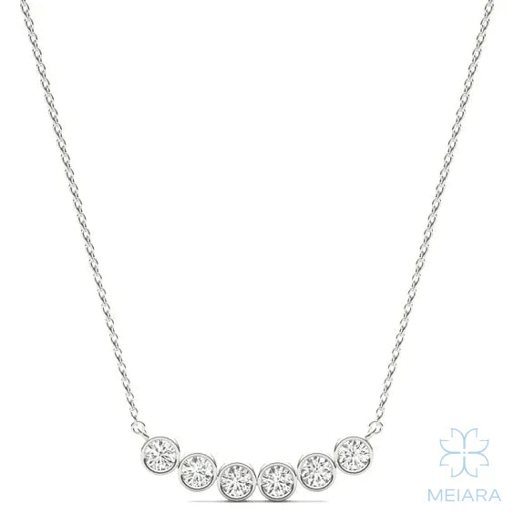 Curved Bar Lab-Grown Diamond Necklace - view 1