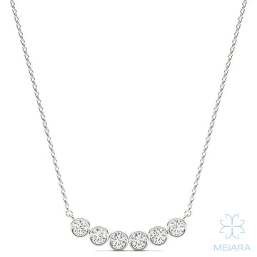 Curved Bar Lab-Grown Diamond Necklace - view 1