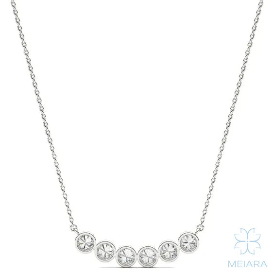 Curved Bar Lab-Grown Diamond Necklace - view 3