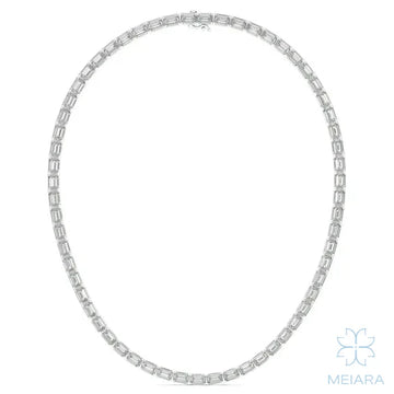 Emerald East-West Bold Tennis Necklace - view 1