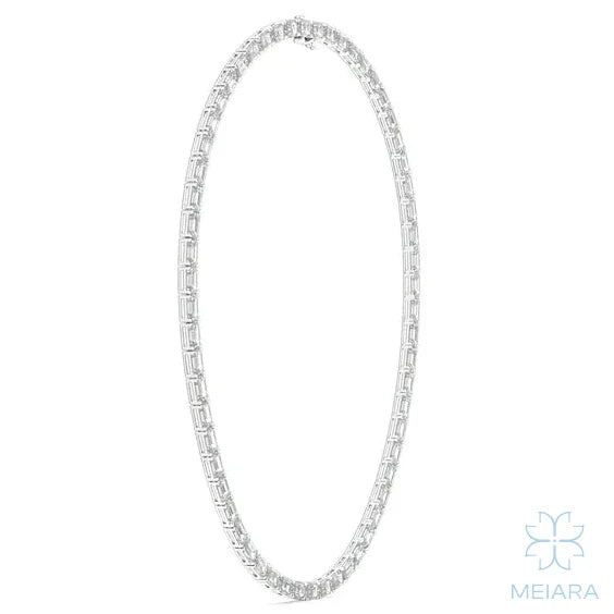 Emerald East-West Bold Tennis Necklace - view 2