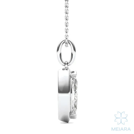 Marquise Bezel Illusion Pendant - view 2