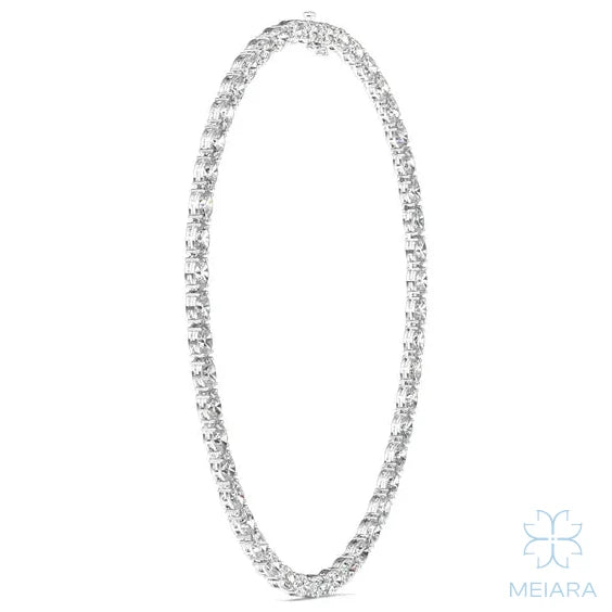 Oval East-West Classic Tennis Necklace - view 2