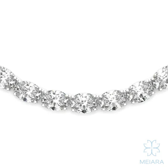 Oval East-West Classic Tennis Necklace - view 3