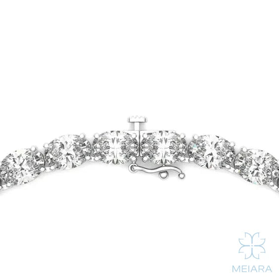 Oval East-West Classic Tennis Necklace - view 4