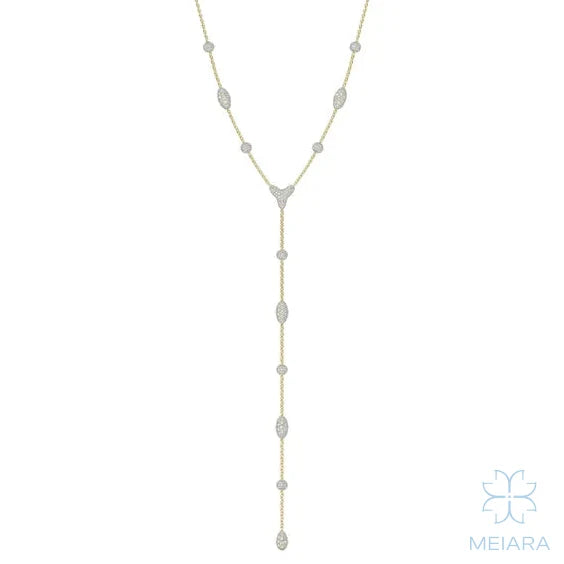 Décolleté Pavé Couture Lariat Necklace - view 3