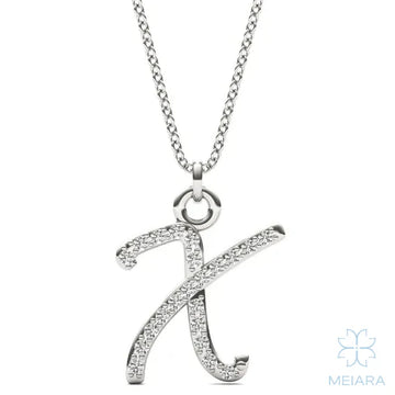 Script Initial 'X' Pendant - view 1