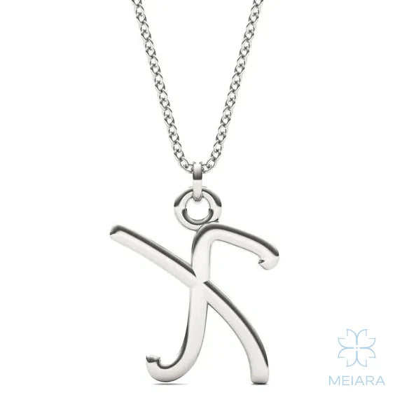 Script Initial 'X' Pendant - view 3