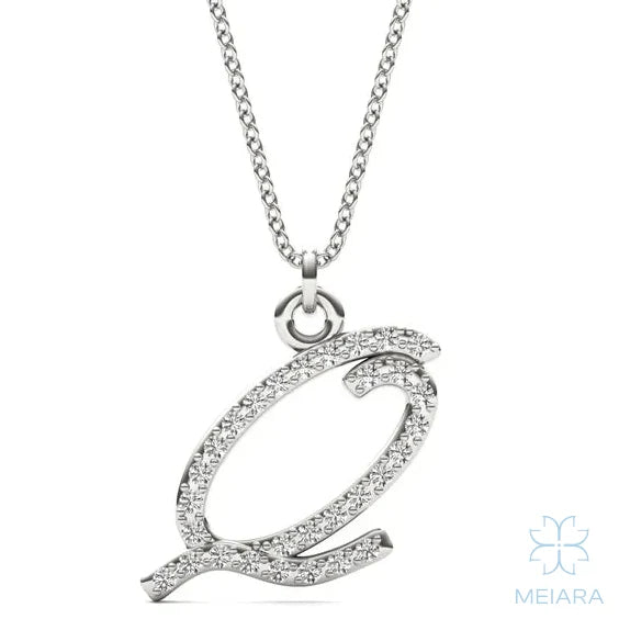 Script Initial 'Q' Pendant - view 1