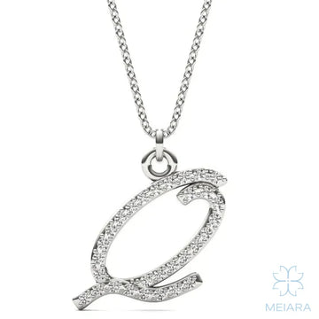 Script Initial 'Q' Pendant - view 1
