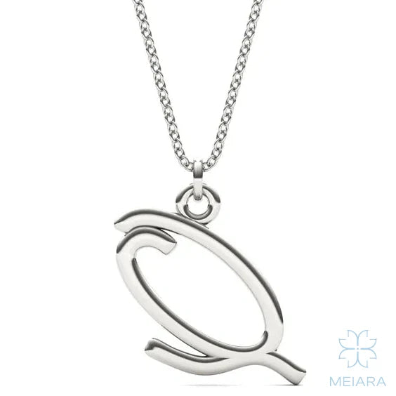 Script Initial 'Q' Pendant - view 3