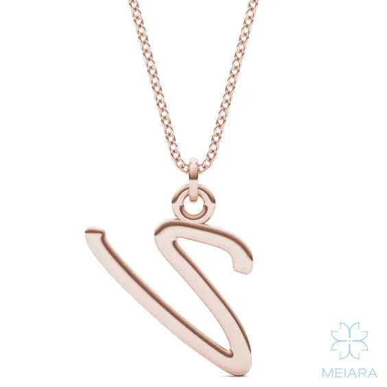 Script Initial 'V' Pendant - view 3