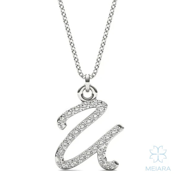 Script Initial 'U' Pendant - view 1