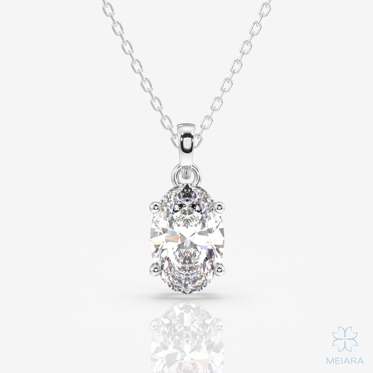 Eve Oval Cut Radiant Solitaire Pendant