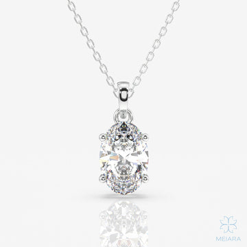 Eve Oval Cut Radiant Solitaire Pendant
