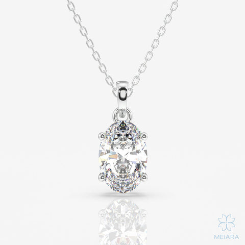 Eve Oval Cut Radiant Solitaire Pendant