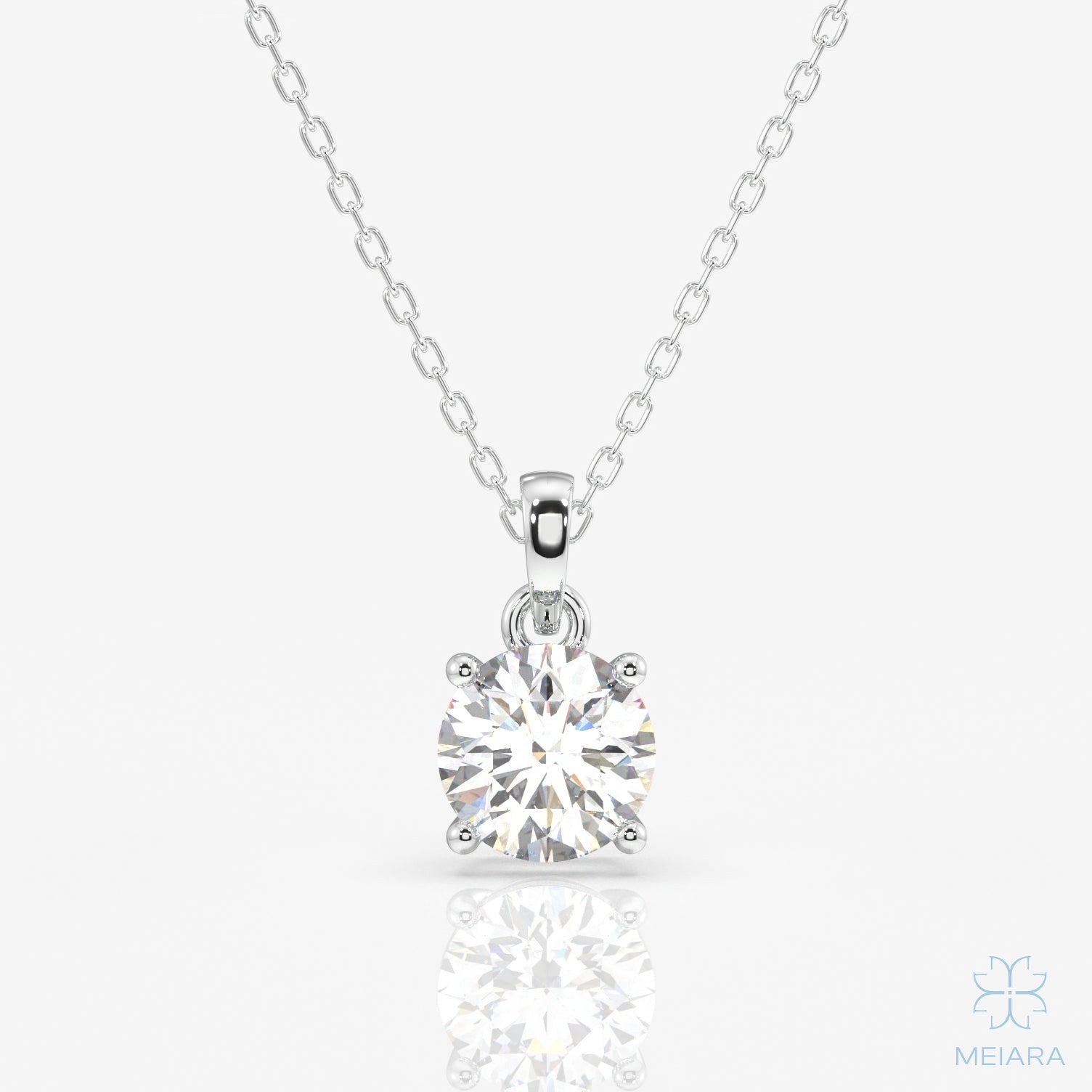 Eve Round Cut Solitaire Four Prongs Pendant