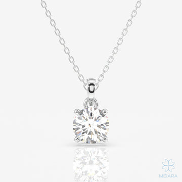 Eve Round Cut Solitaire Four Prongs Pendant