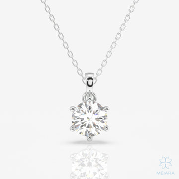 Eve Round Cut Radiant Six Prong Pendant