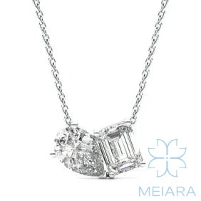 Eve Pear And Emerald Toi Et Moi Necklace