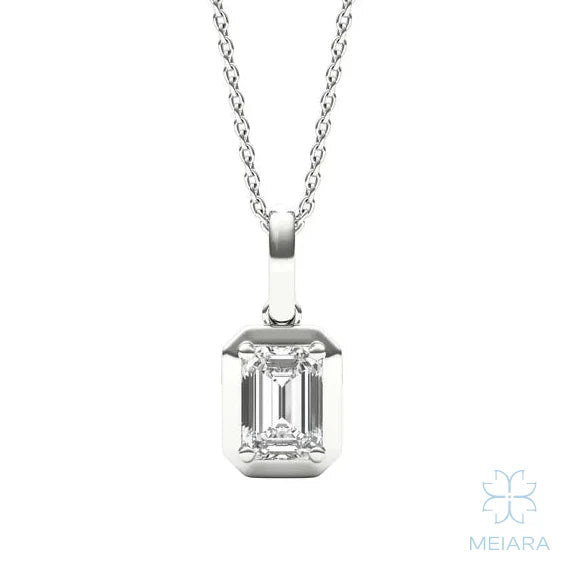 Lume Emerald Bezel Illusion Drop Pendant