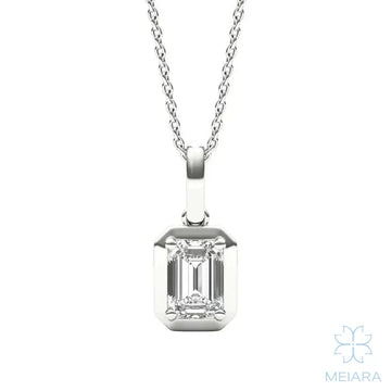 Lume Emerald Bezel Illusion Drop Pendant