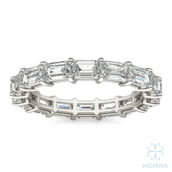 Emerald East-West Basket Eternity Band - view 1