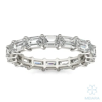 Emerald East-West Basket Eternity Band - view 1