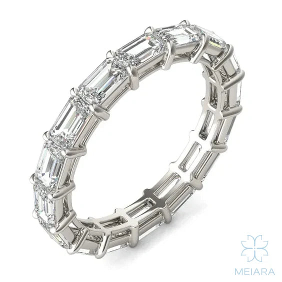 Emerald East-West Basket Eternity Band - view 2