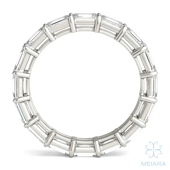 Emerald East-West Basket Eternity Band - view 3