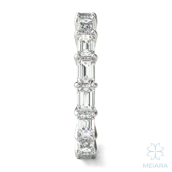 Emerald East-West Basket Eternity Band - view 5
