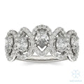 Iris Pear Five-Stone Halo Ring
